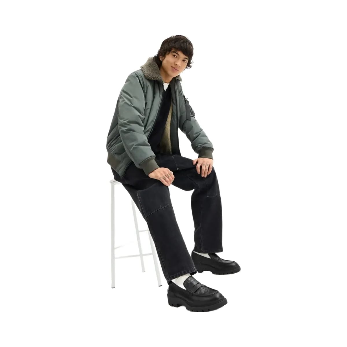 Coach Men's Loafer In Signature Leather Black