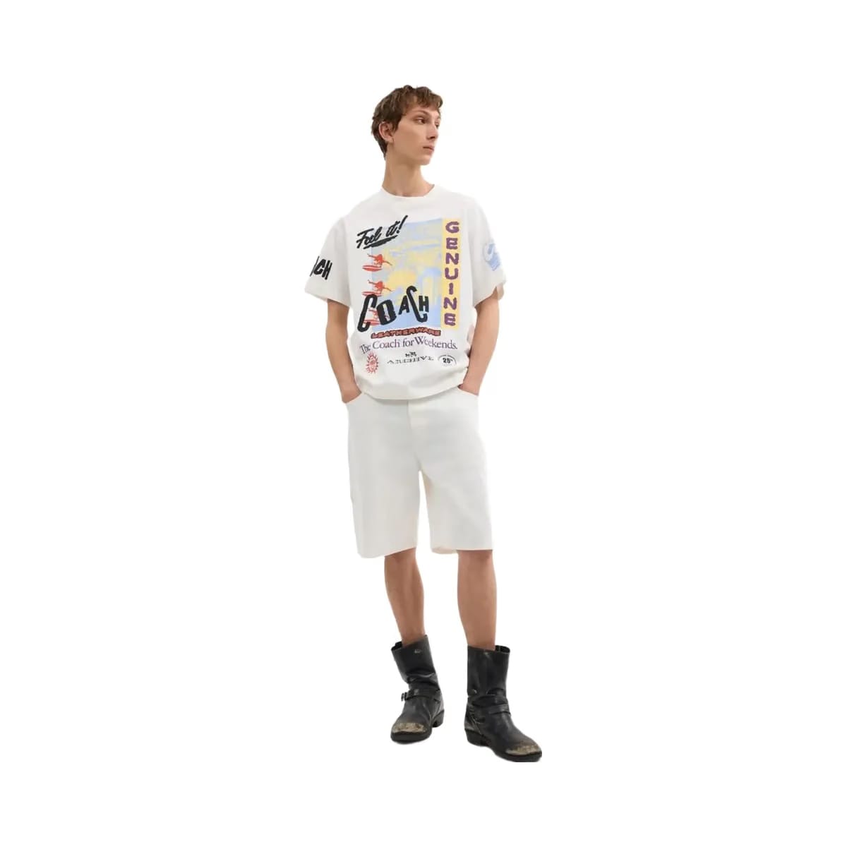 Coach Denim Shorts White