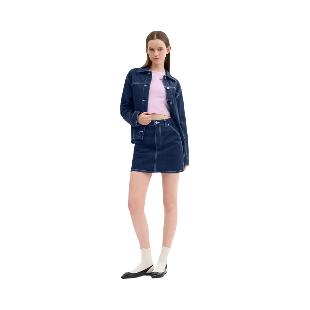 Coach Denim Utility Skirt Dark Denim