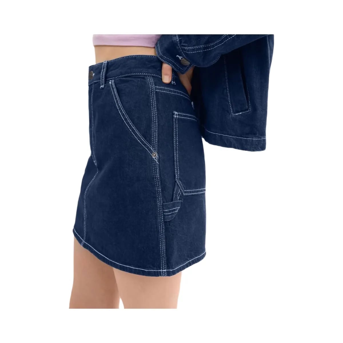 Coach Denim Utility Skirt Dark Denim