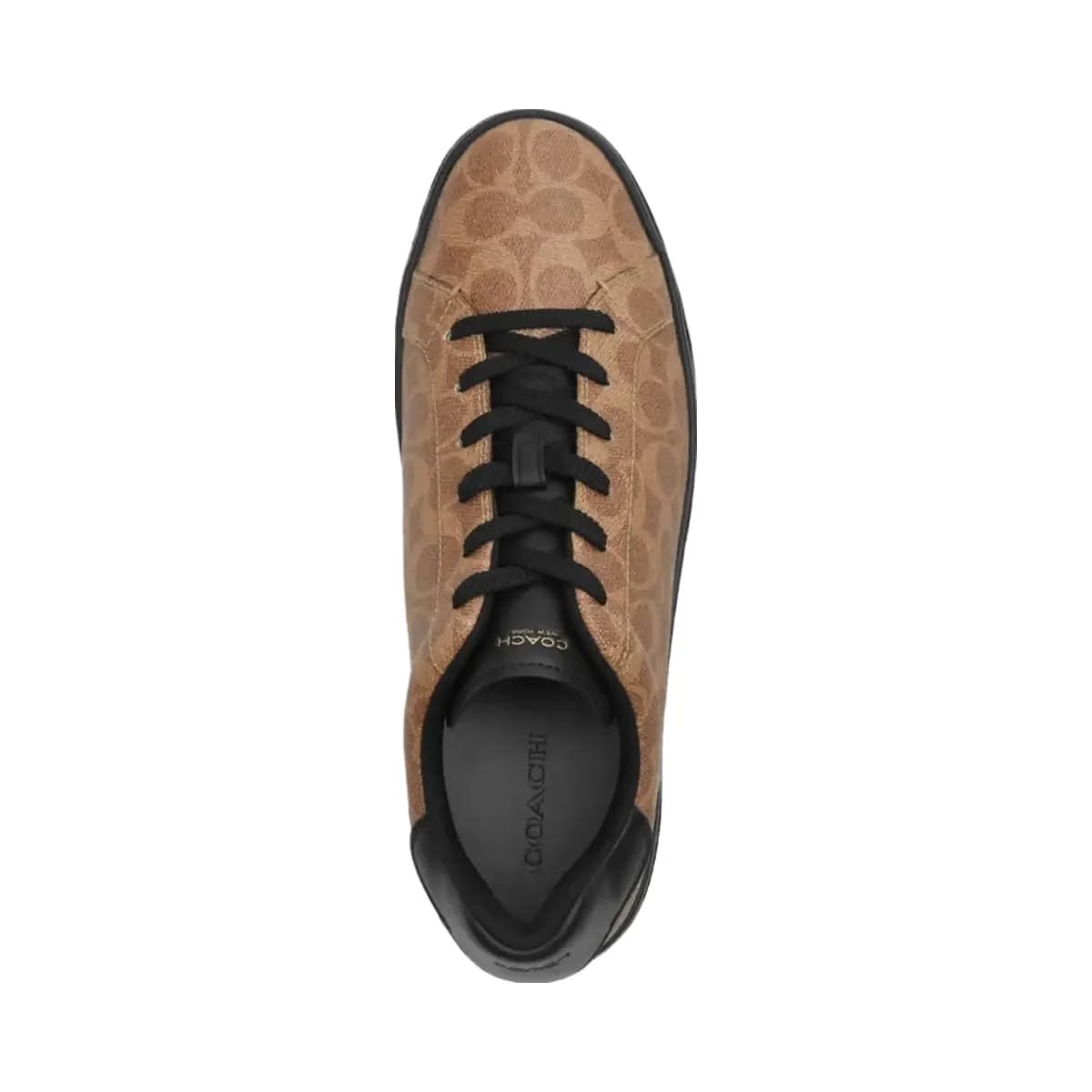 Coach Men's High Line Sneaker In Signature Canvas Khaki Black