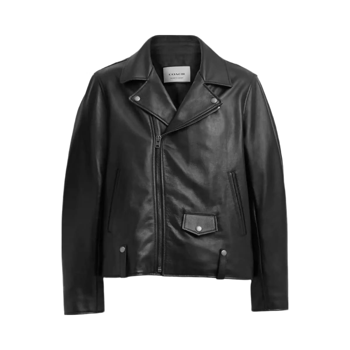 Coach Leather Moto Jacket Black