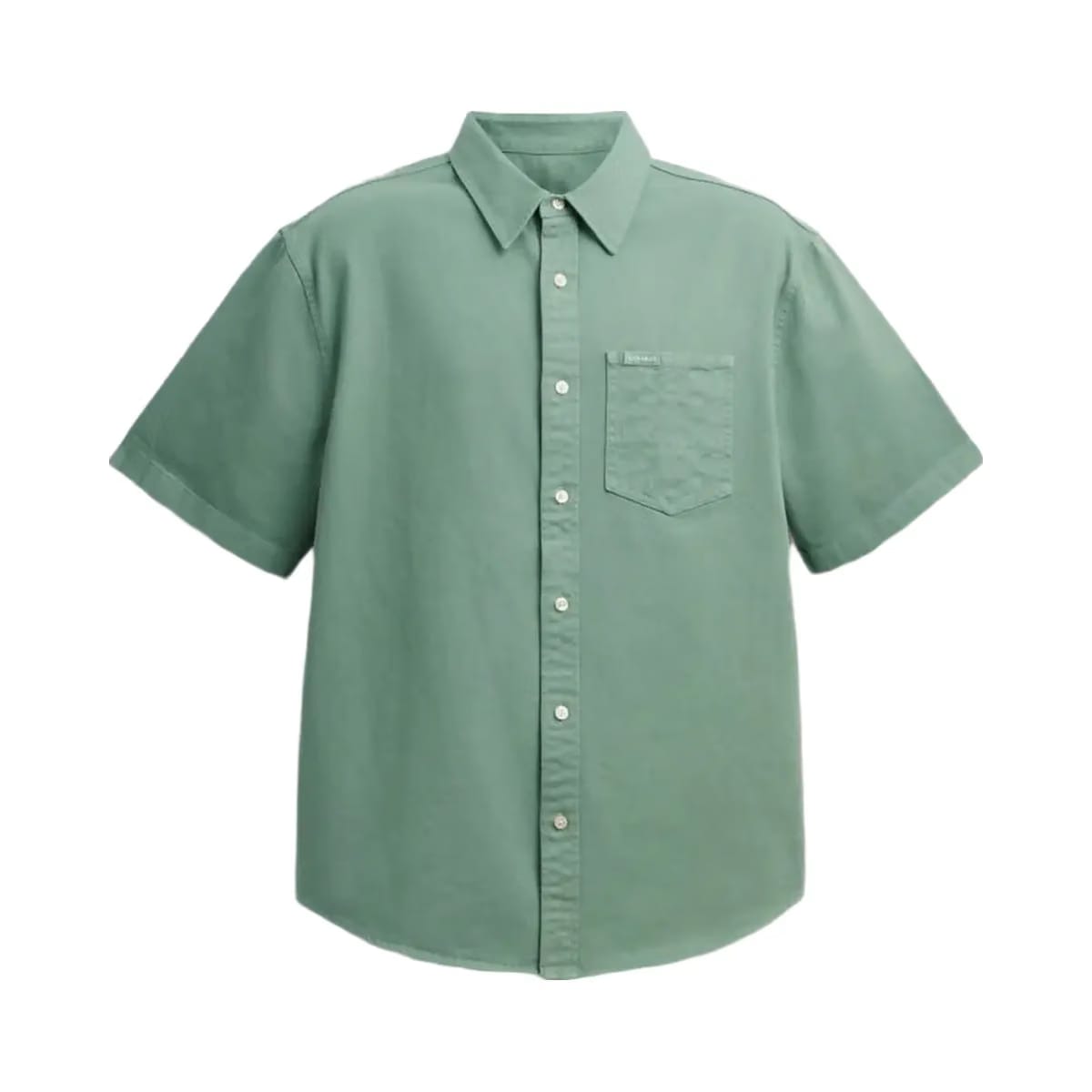 Coach Short Sleeve Relaxed Denim Shirt Green