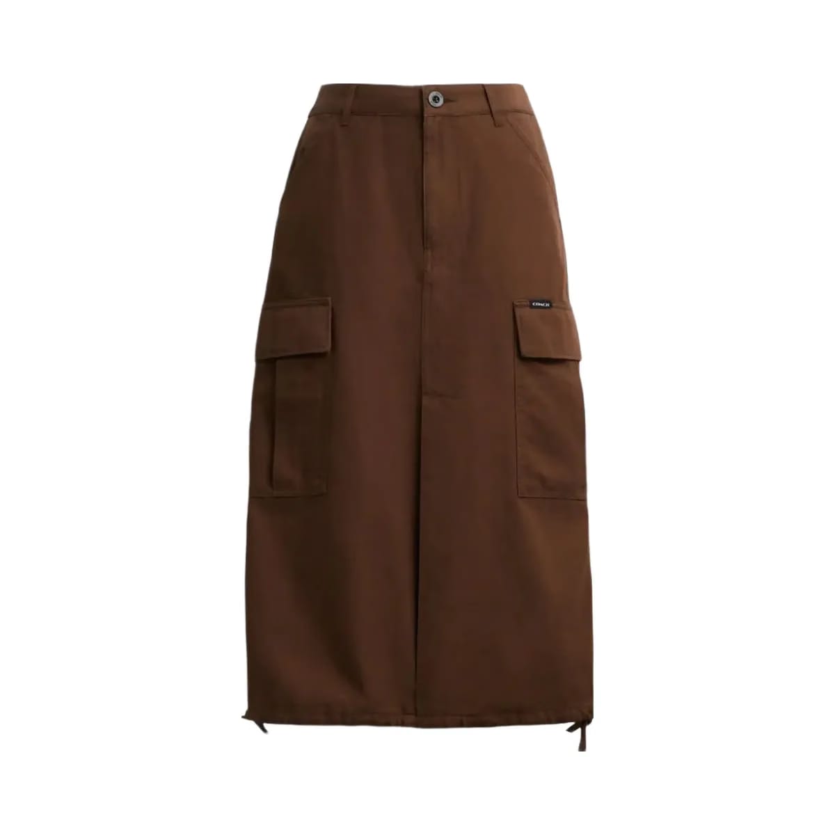 Coach Cargo Maxi Skirt In Organic Cotton Brown