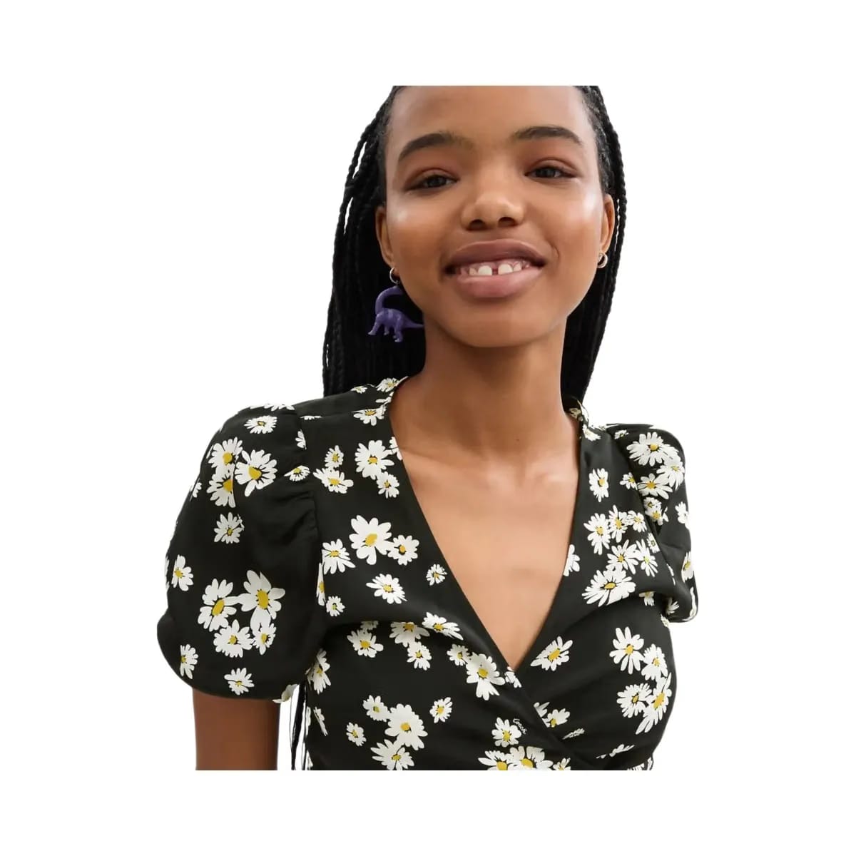 Coach Floral Wrap Blouse Black
