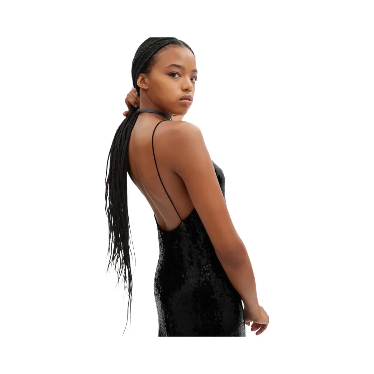 Coach Sequin Short Cami Dress Black
