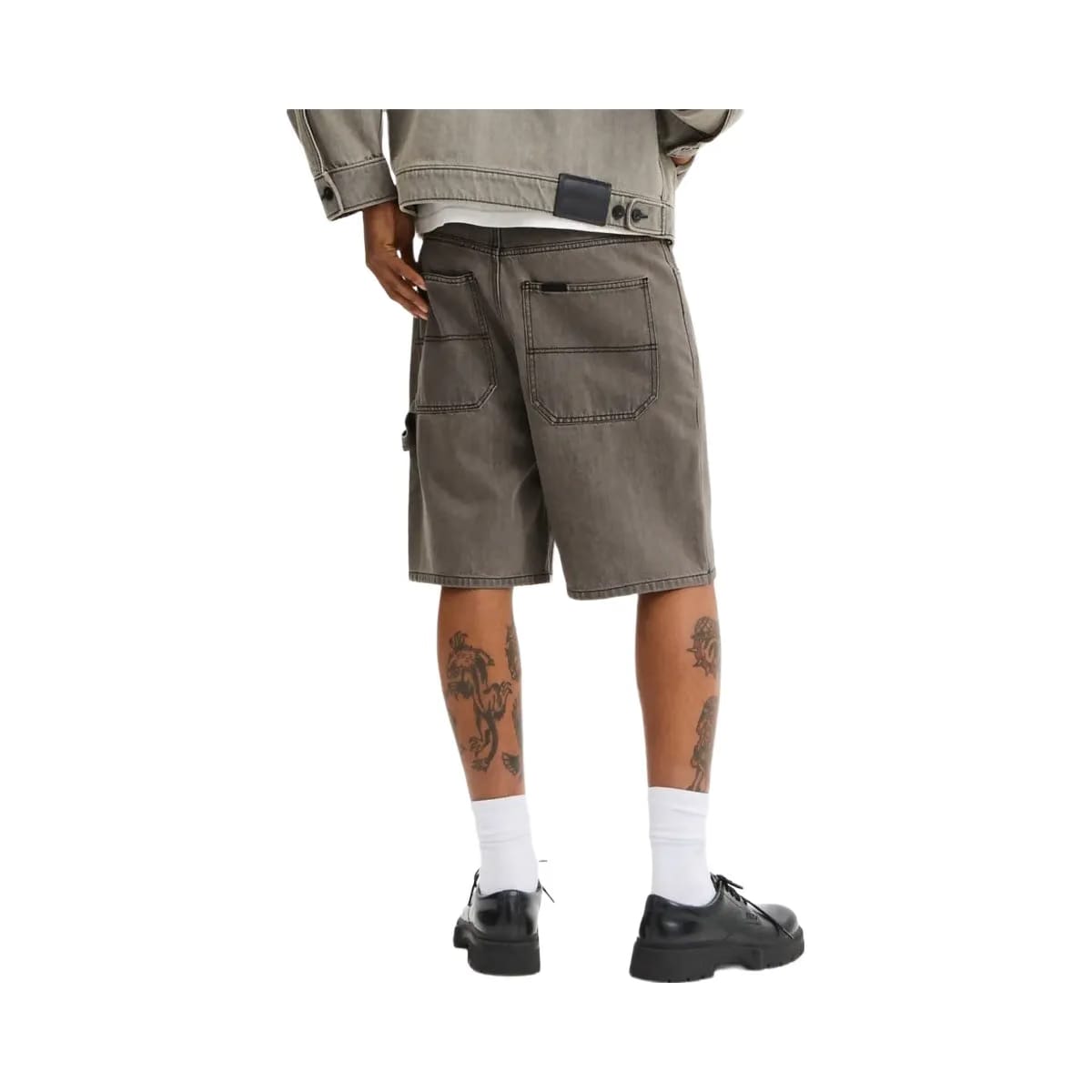 Coach Denim Skater Shorts Charcoal