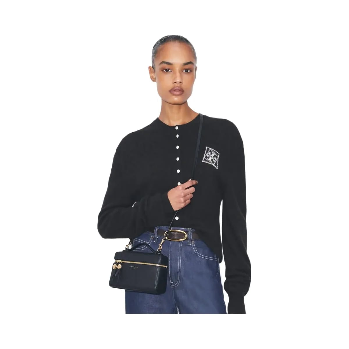 Tory Burch Slim Romy Top Handle Bag Black