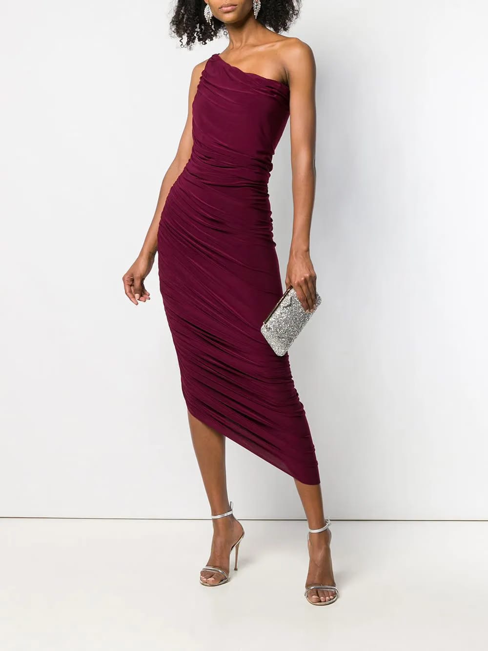 Ellipse sequin-embellished clutch