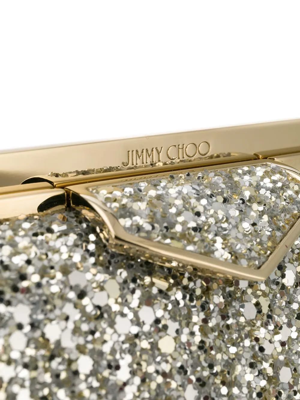 Ellipse sequin-embellished clutch