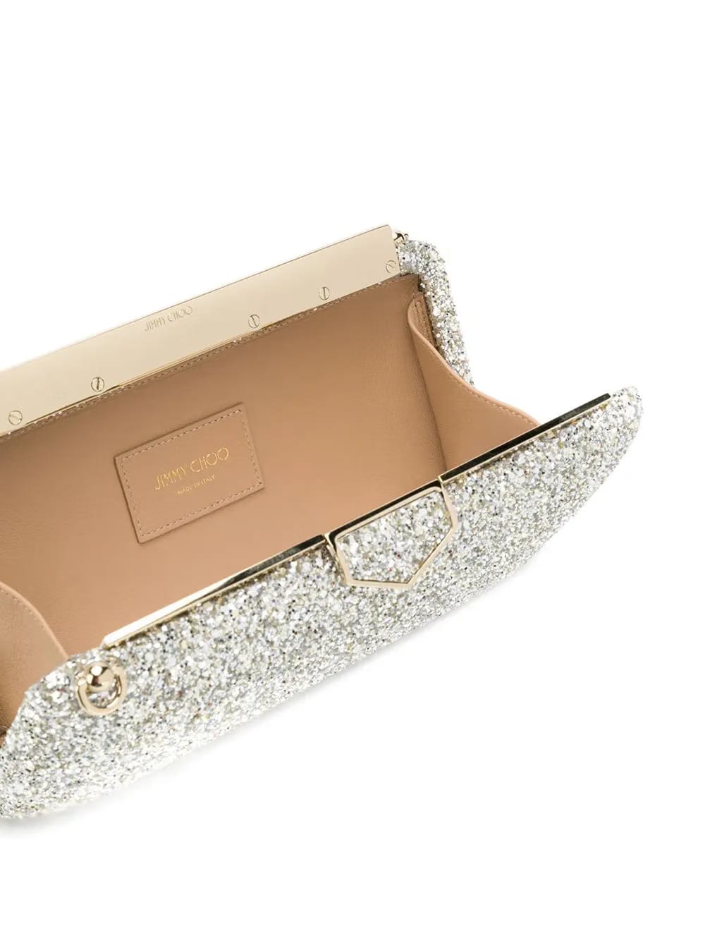 Ellipse sequin-embellished clutch
