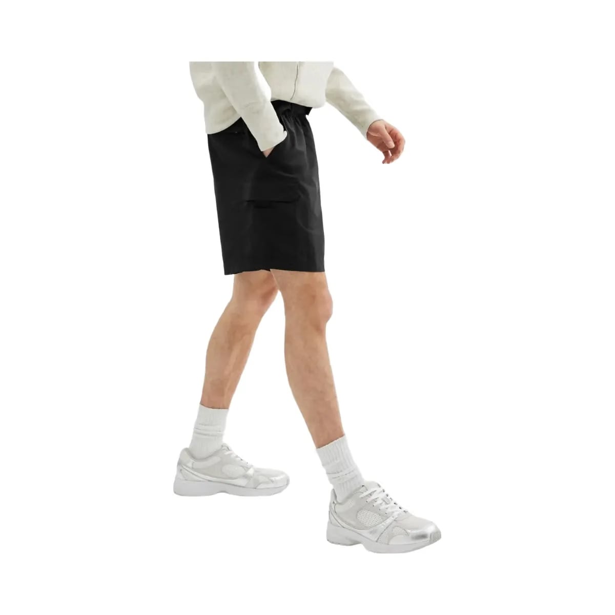 Coach Nylon Utility Short In Recycled Nylon Black