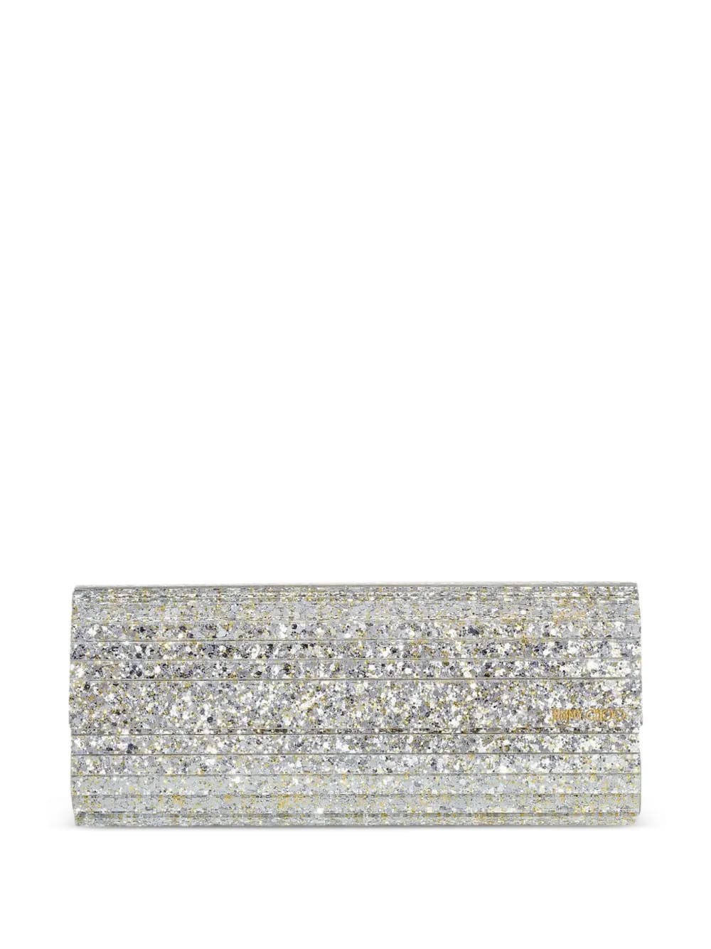 SWEETIE glitter-effect clutch bag