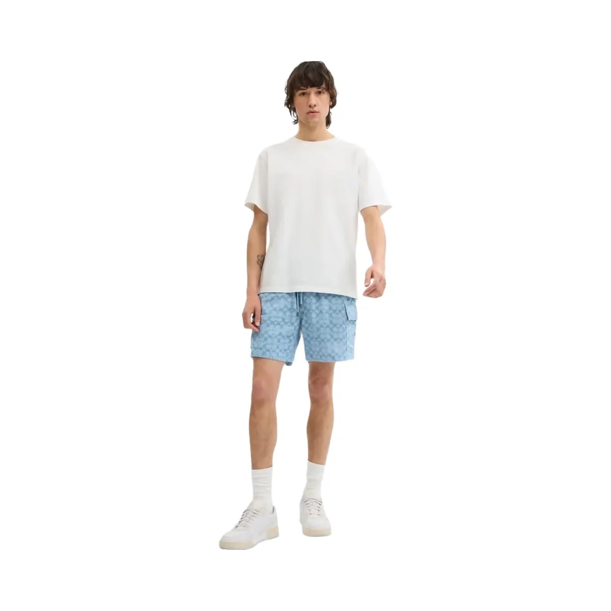 Coach Signature Camp Shorts Light Blue