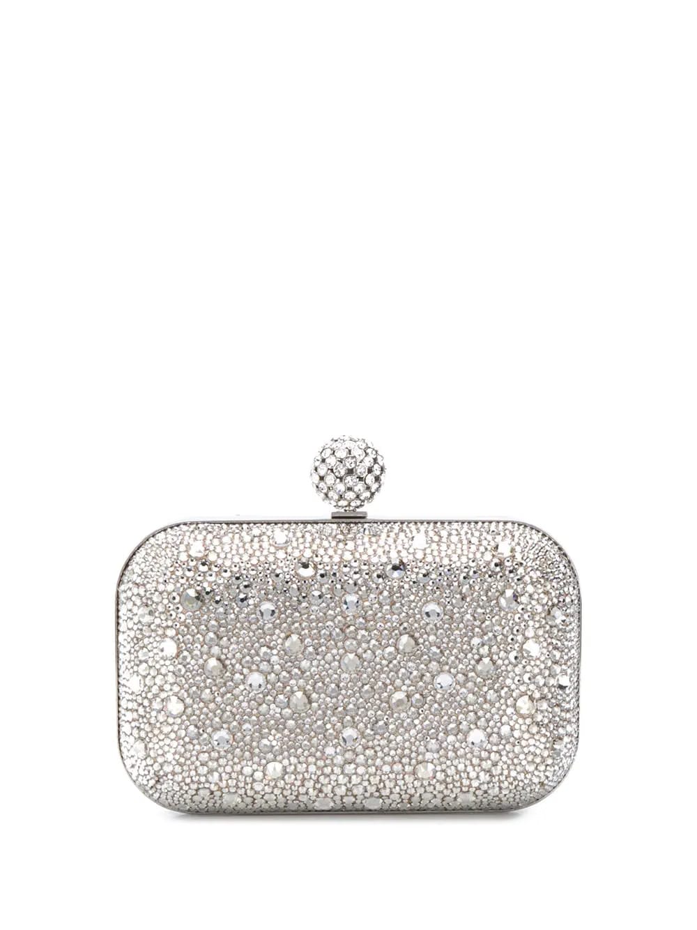Cloud crystal-embellished clutch