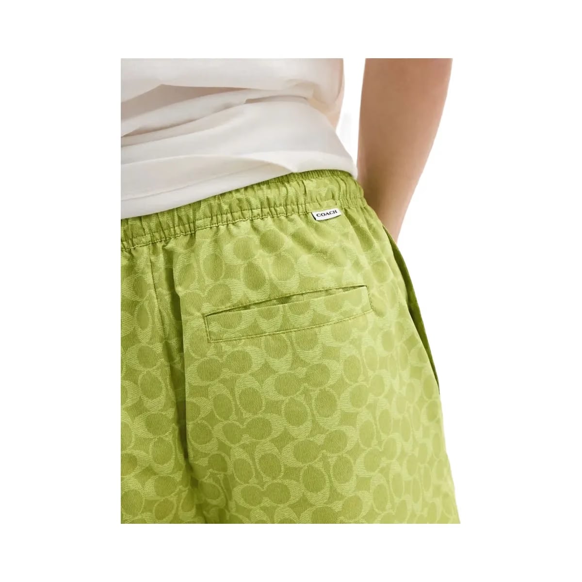 Coach Signature Swim Trunks In Recycled Polyester Pear
