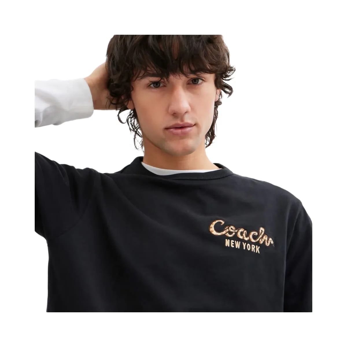 Coach New Year Coach Snake Script T-Shirt In Organic Cotton Black
