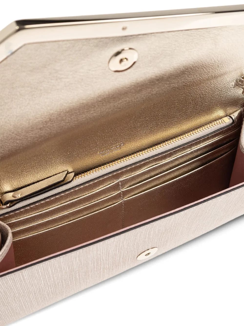 metallic-leather clutch bag
