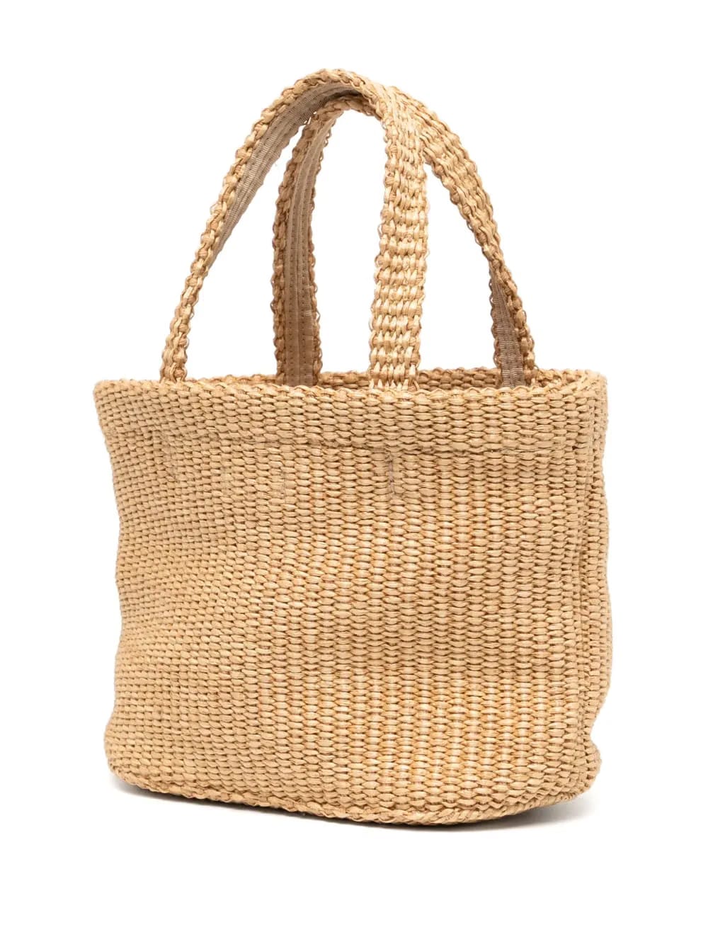 raffia embroidered mini tote bag