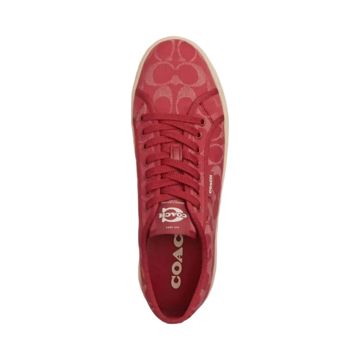 Coach Women's Canvas Sneaker In Signature Denim Red Denim Ivory