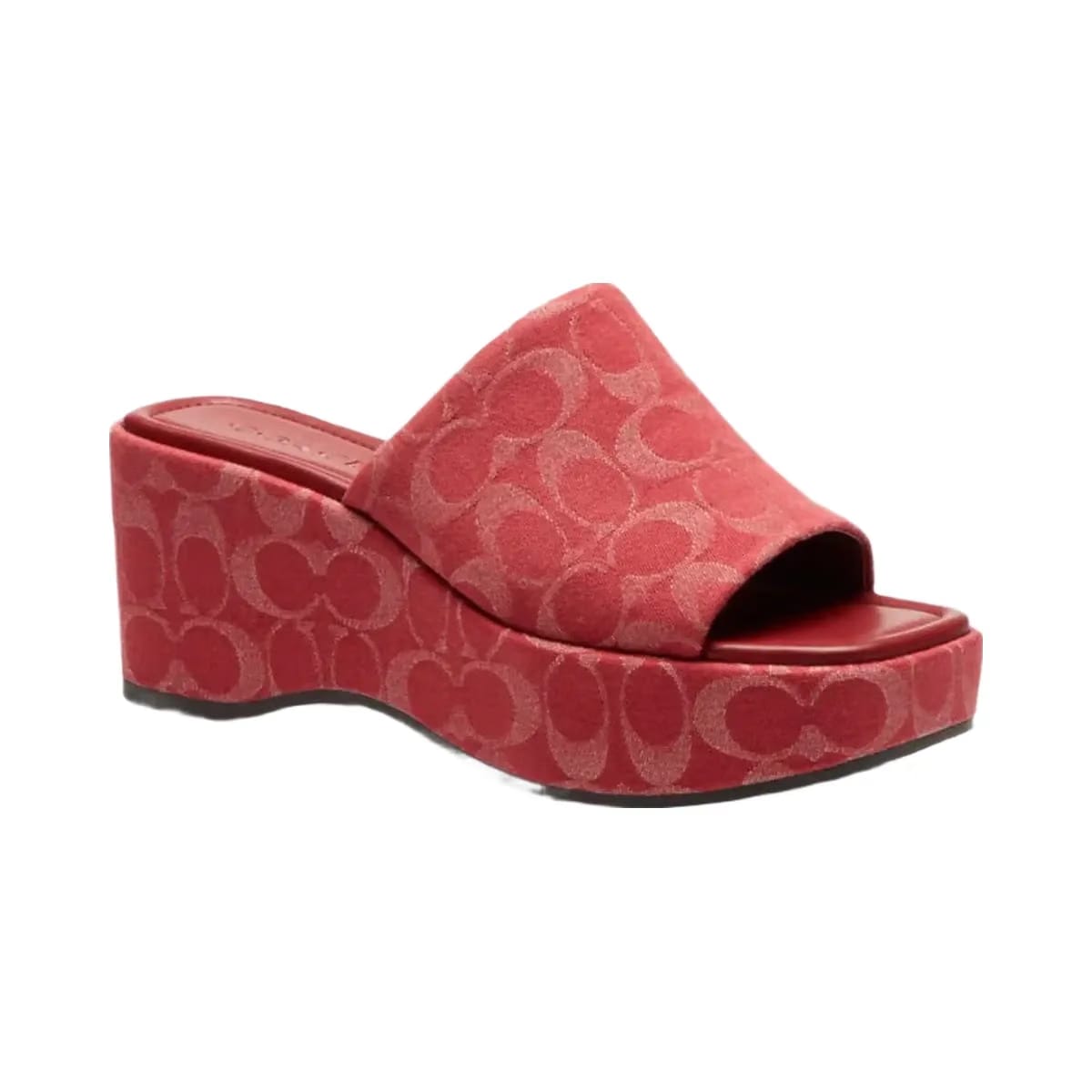 Coach Women's Phoebe Platform Sandal In Signature Denim True Red