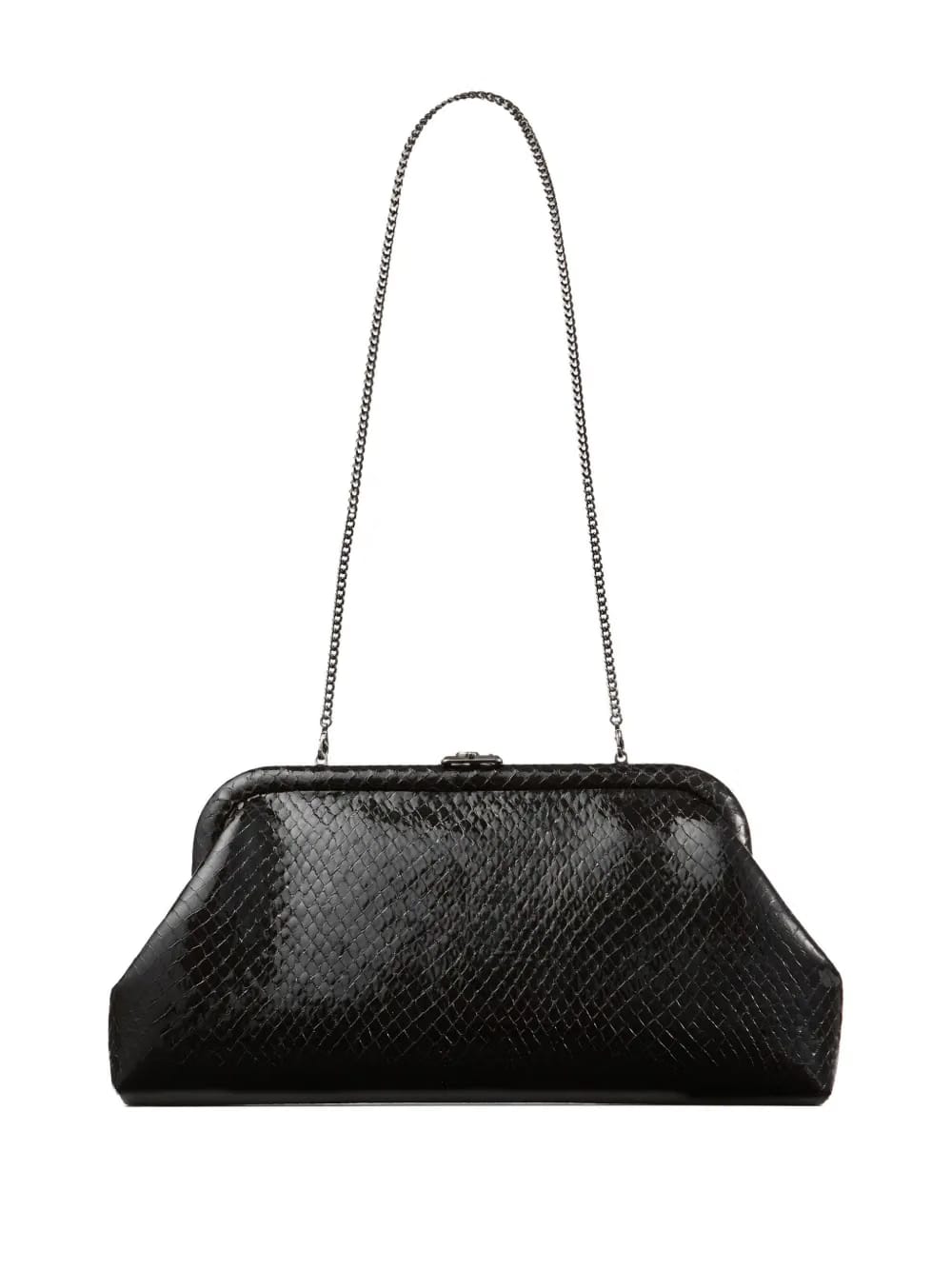 Skylar snake-printed leather clutch bag