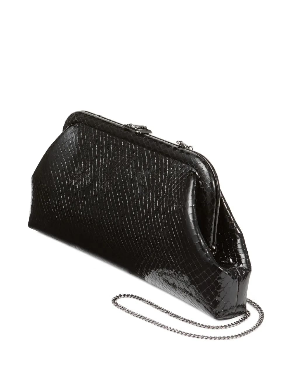 Skylar snake-printed leather clutch bag