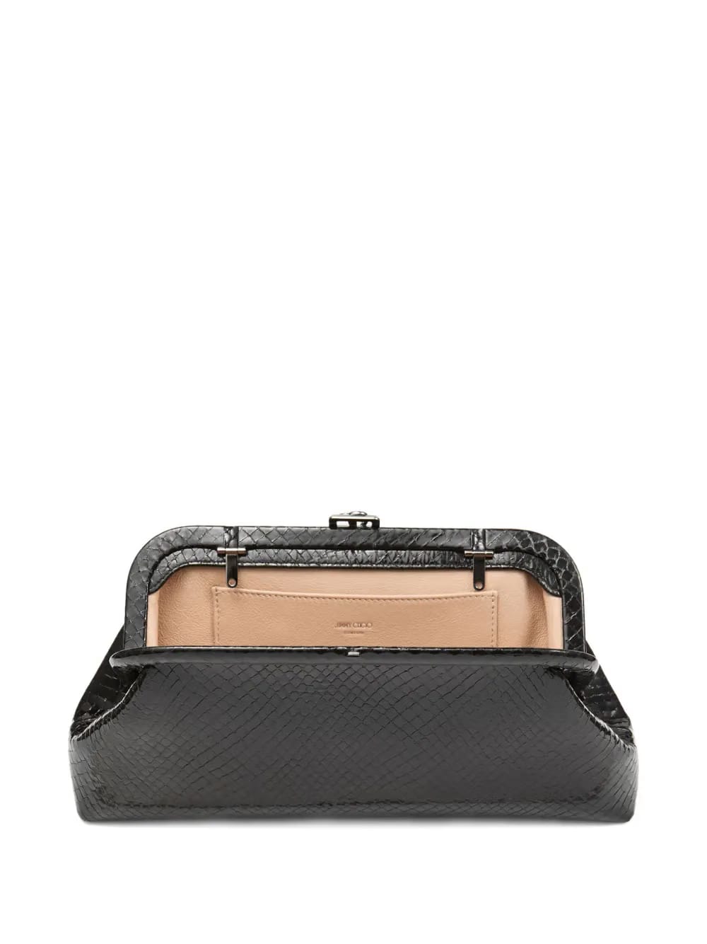 Skylar snake-printed leather clutch bag