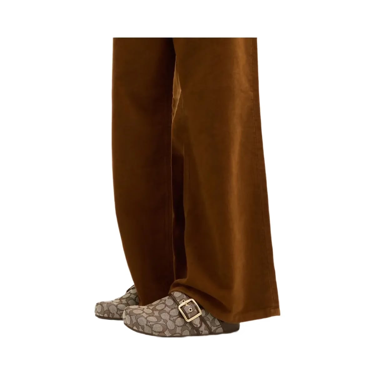Coach Women's Archival Buckle Clog In Signature Jacquard Oak Maple