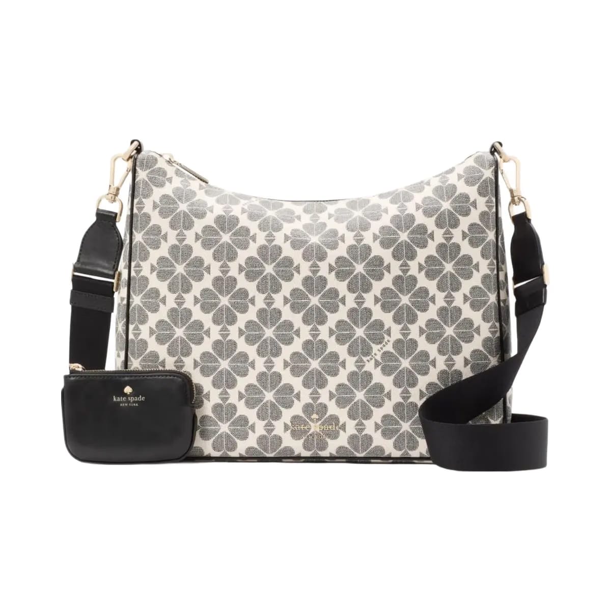 Kate Spade Flower Large Crossbody With Pouch Black Multi