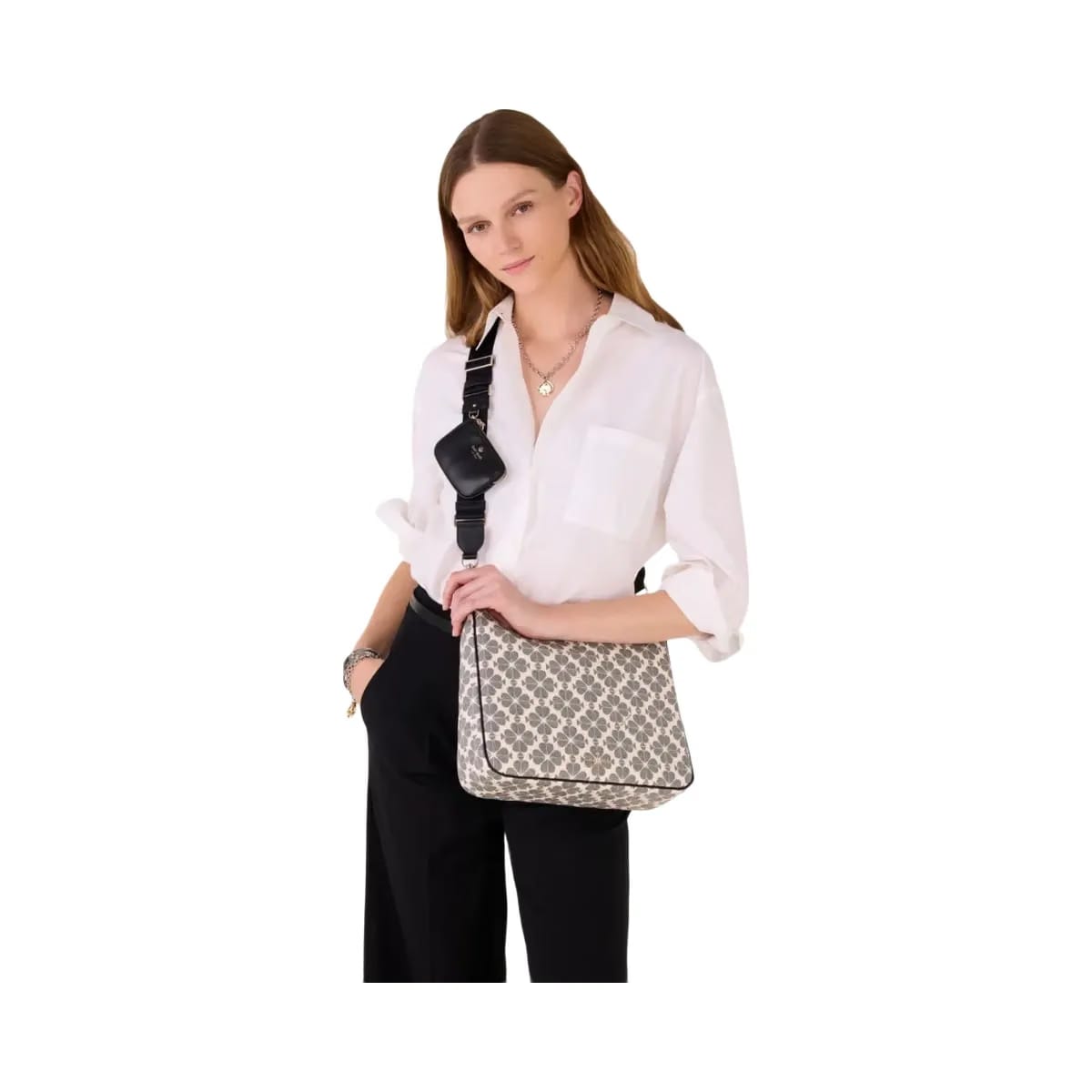 Kate Spade Flower Large Crossbody With Pouch Black Multi