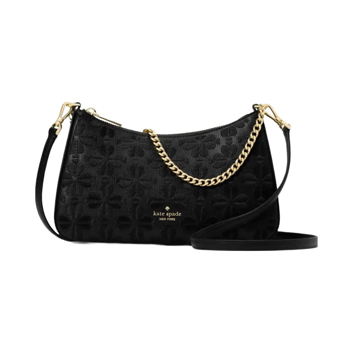 Kate Spade Flower Embroidered Medium Convertible Crossbody Black