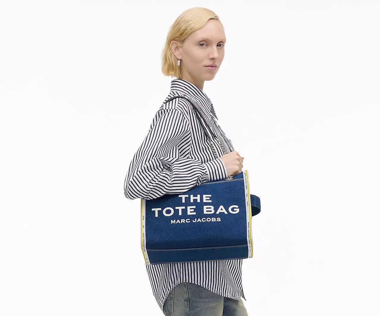 Marc Jacobs The Denim Chain Medium Tote Bag 'Dark Wash'