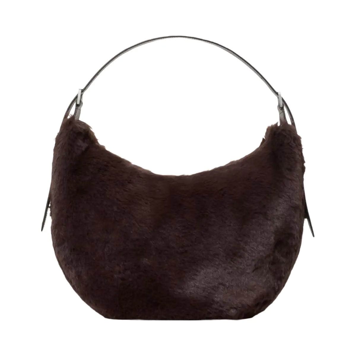 Kate Spade Nova Faux Fur Large Crescent Shoulder Bag Hot Fudge