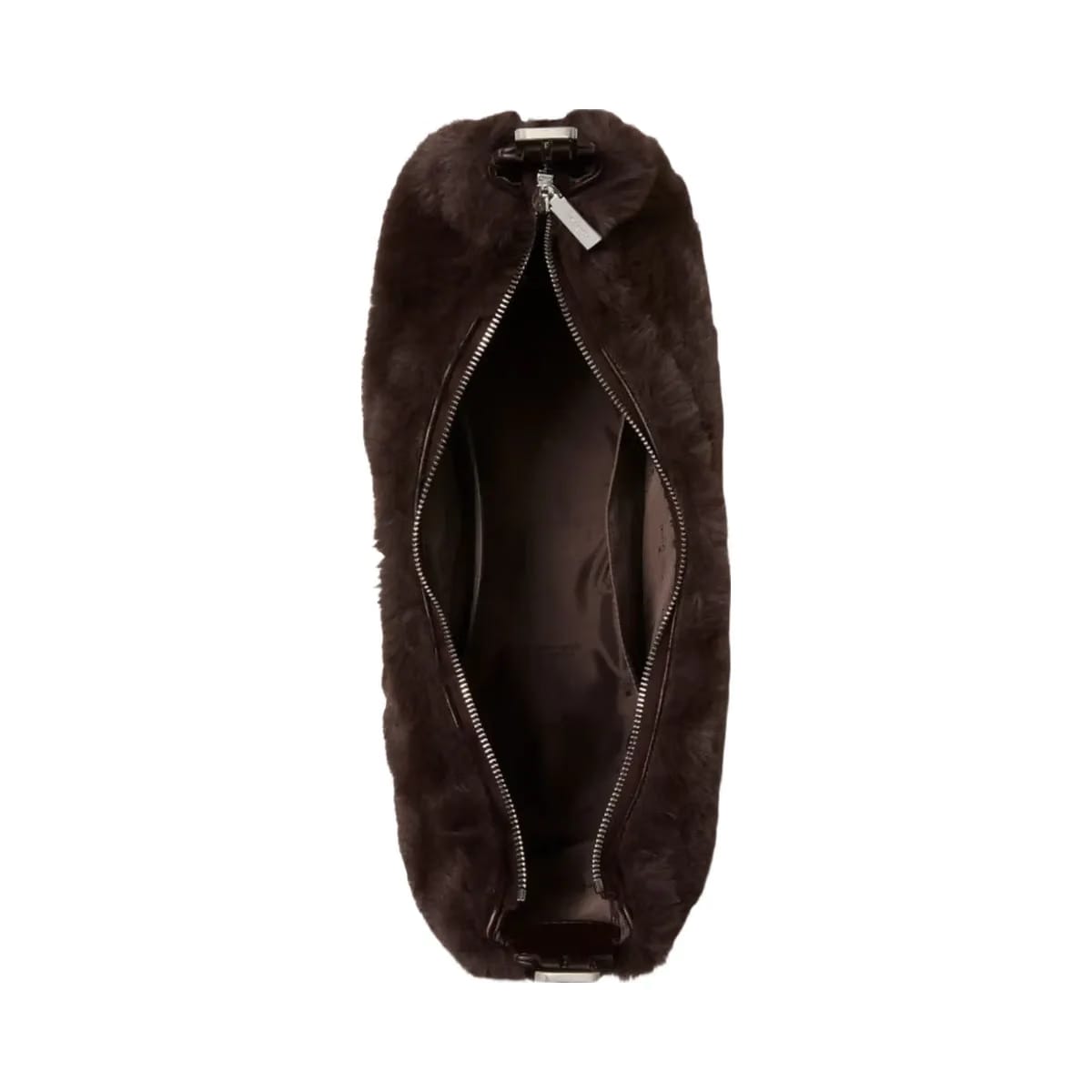Kate Spade Nova Faux Fur Large Crescent Shoulder Bag Hot Fudge
