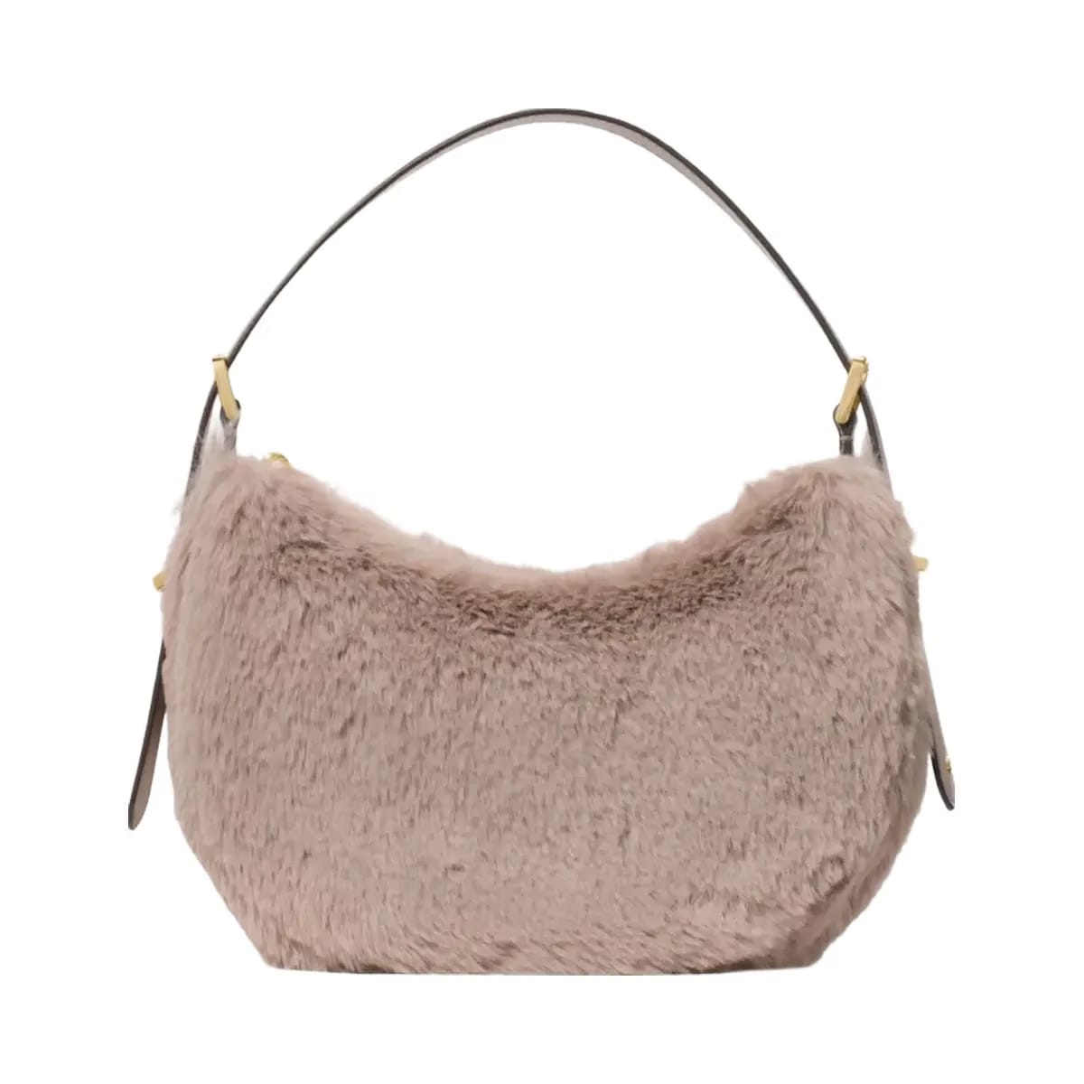Kate Spade Nova Faux Fur Small Crescent Shoulder Bag Cozy Grey