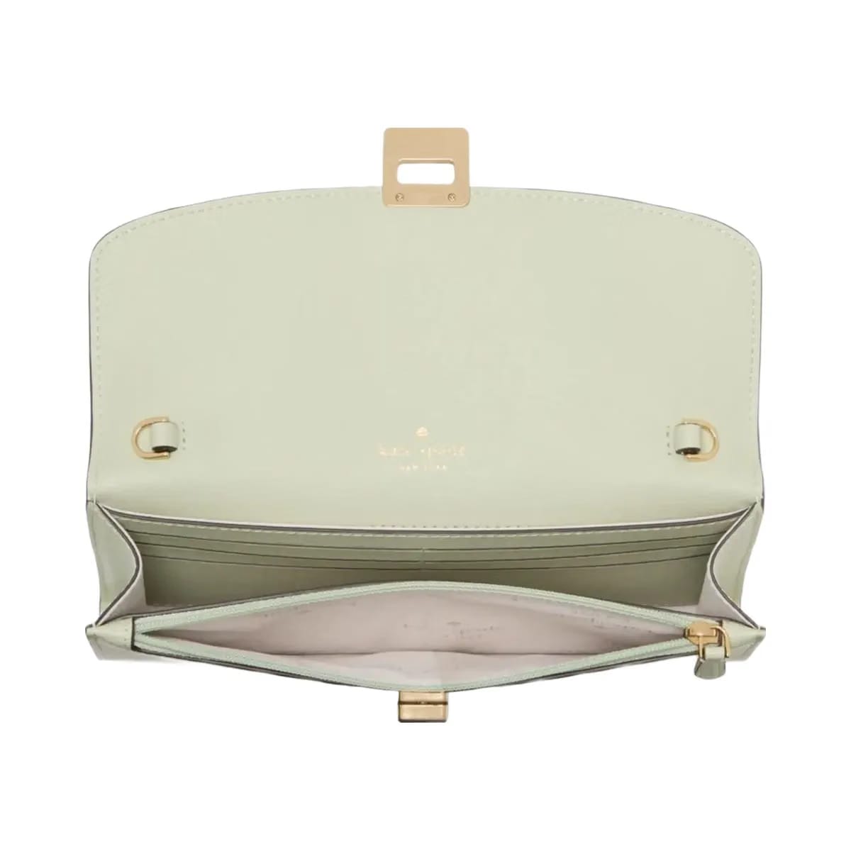 Kate Spade Phoebe Turnlock Wallet on chain Sage Bundle