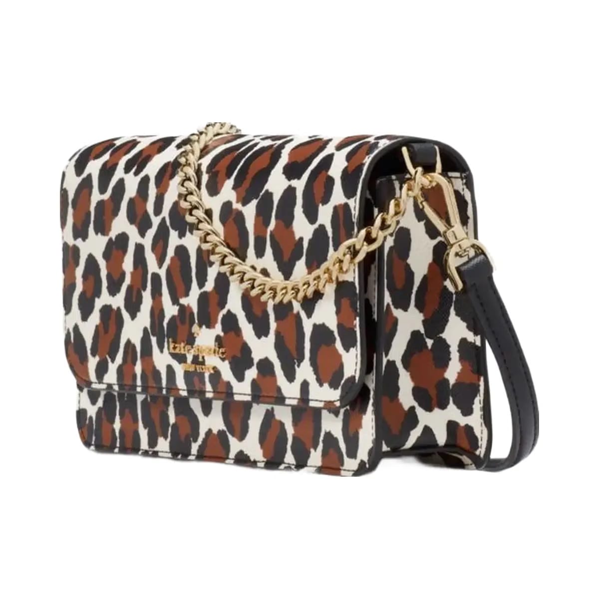Kate Spade Madison Spotted Leopard Willow Mini Flap Crossbody Cream Multi