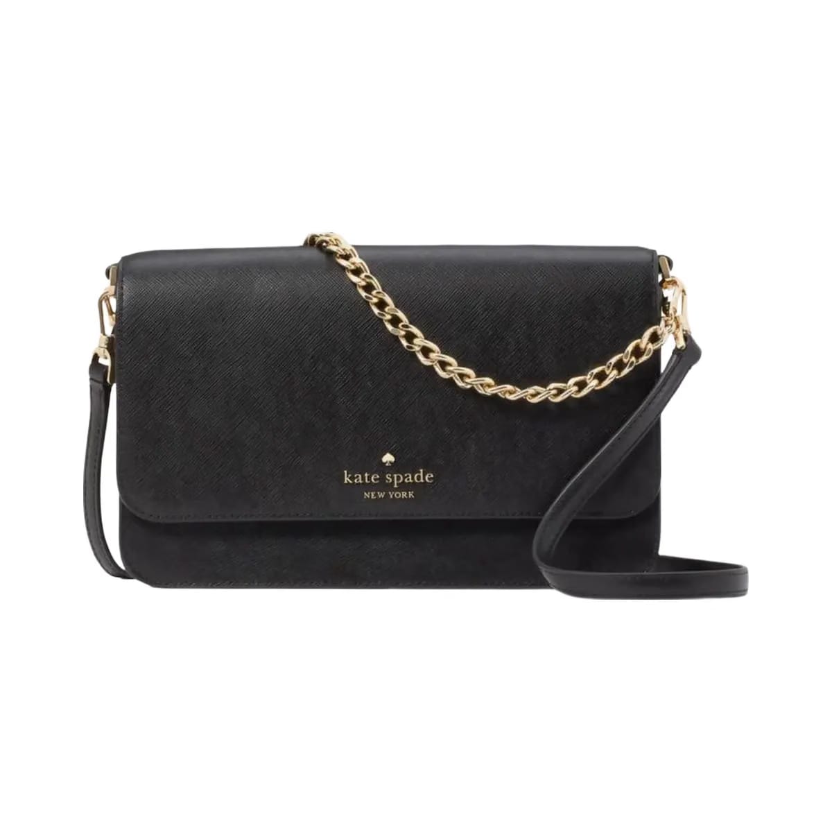 Kate Spade Madison Willow Medium Flap Convertible Crossbody Purse Black