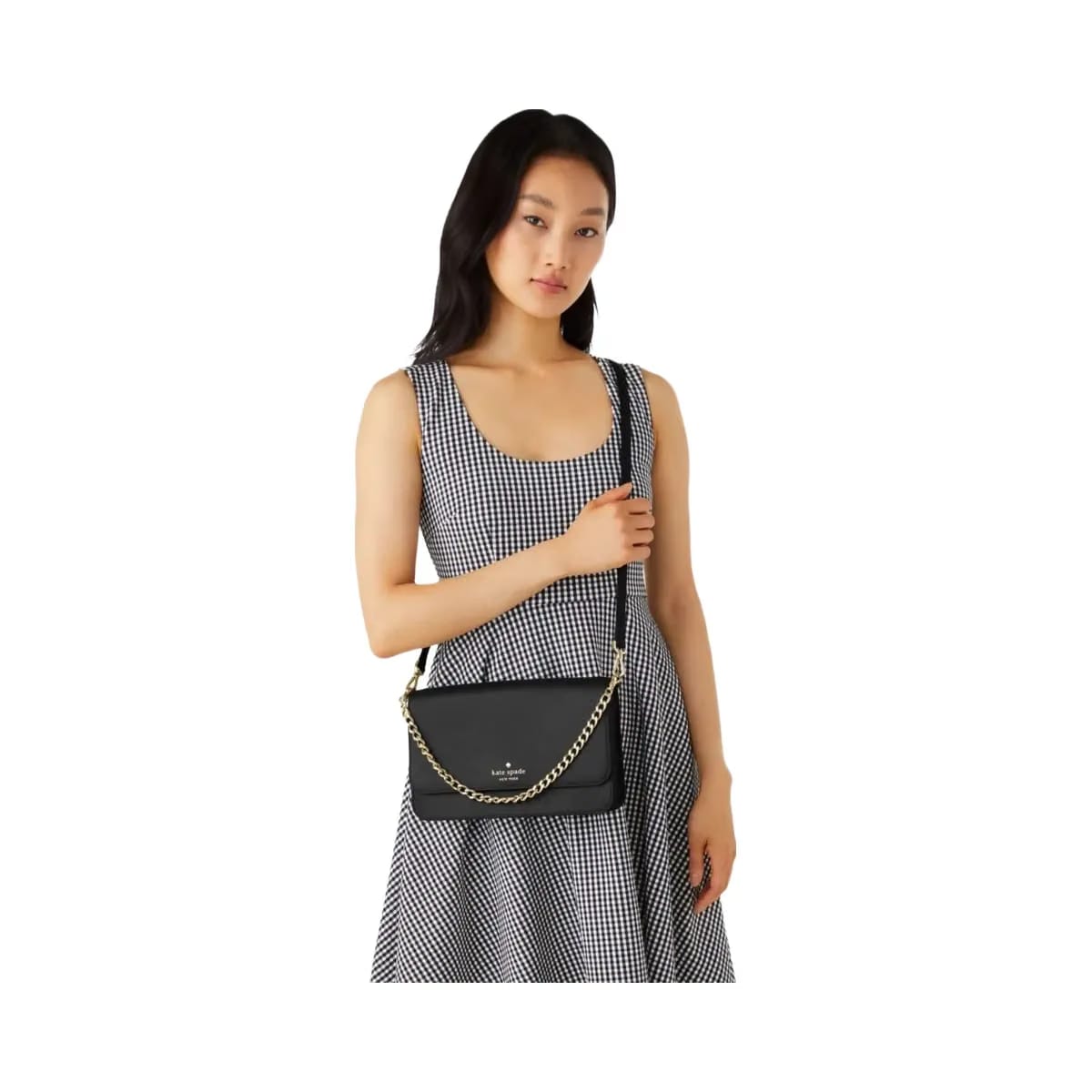Kate Spade Madison Willow Medium Flap Convertible Crossbody Purse Black