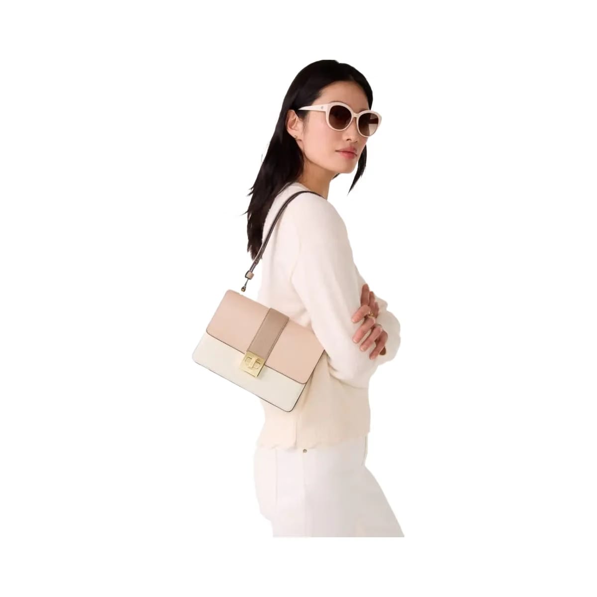 Kate Spade Phoebe Turnlock Shoulder Bag Toasted Hazelnut Multi