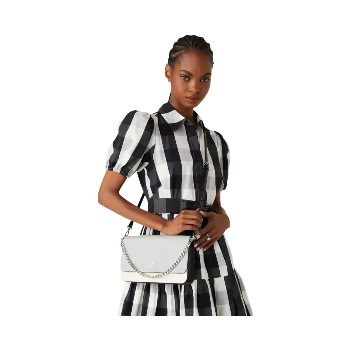 Kate Spade Madison Willow Convertible Crossbody Platinum Grey Multi