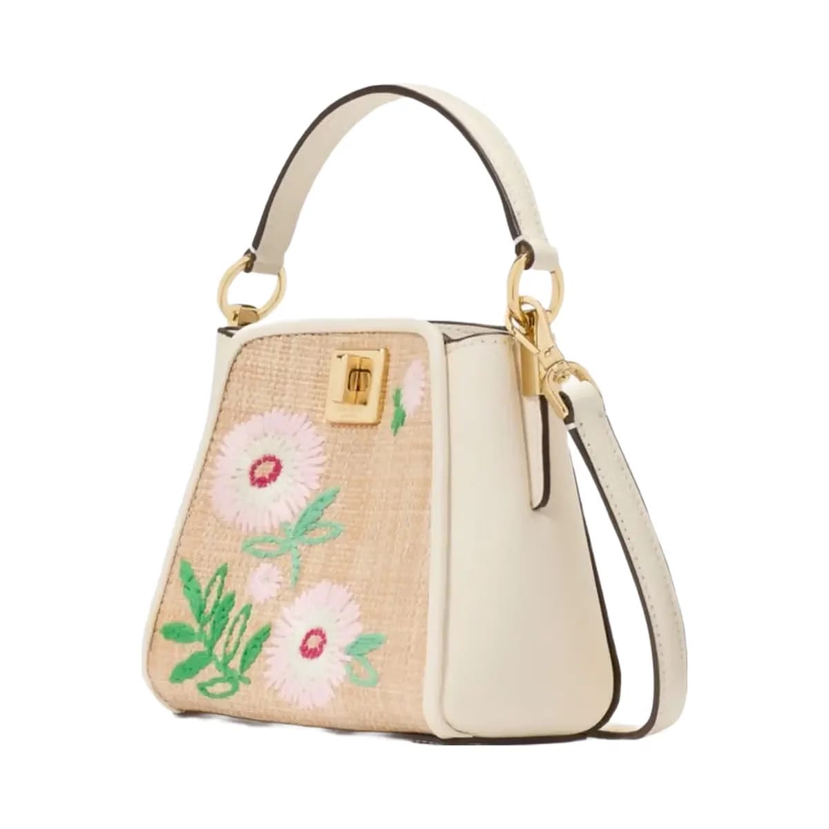 Kate Spade Phoebe Straw Mini Top Handle Crossbody Natural Multi