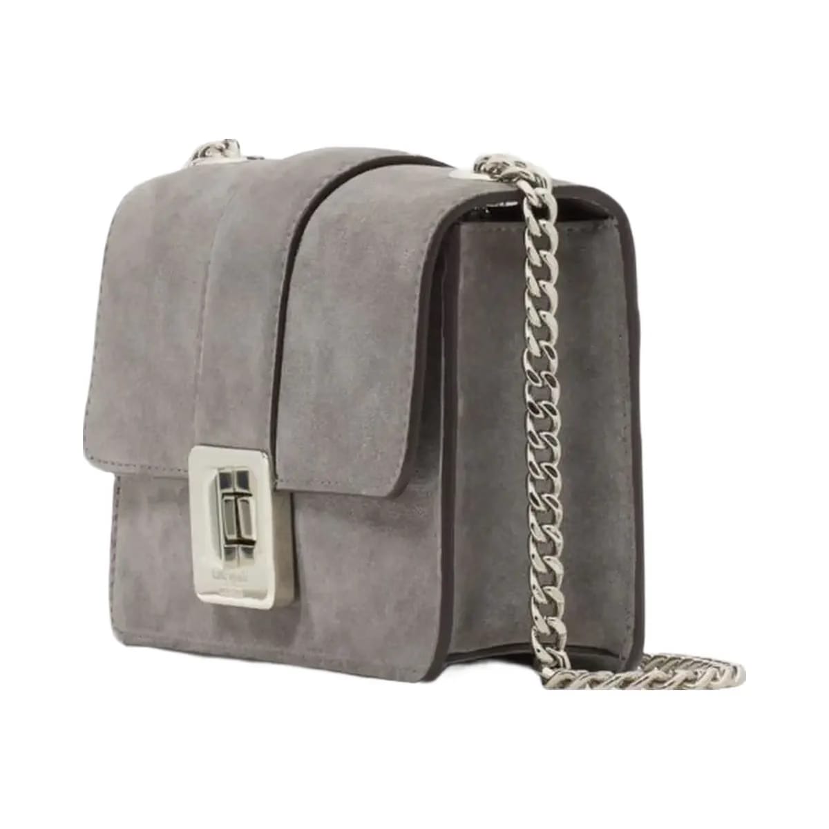 Kate Spade Phoebe Suede Turnlock Mini Flap Crossbody Hare Grey