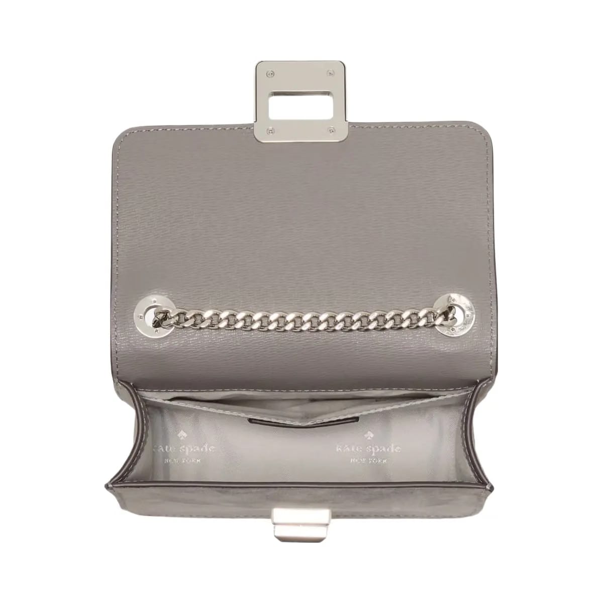 Kate Spade Phoebe Suede Turnlock Mini Flap Crossbody Hare Grey