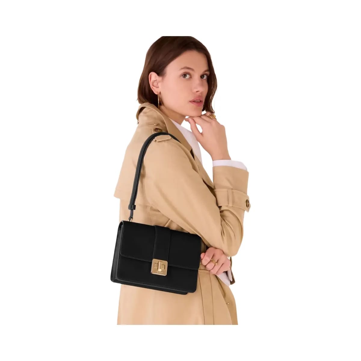 Kate Spade Phoebe Turnlock Shoulder Bag Black