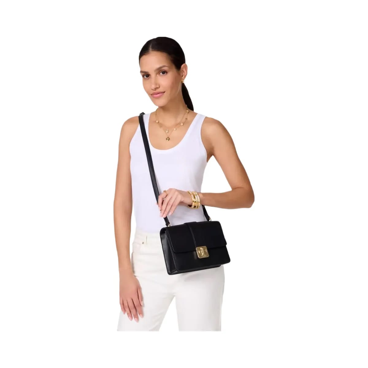 Kate Spade Phoebe Turnlock Shoulder Bag Black