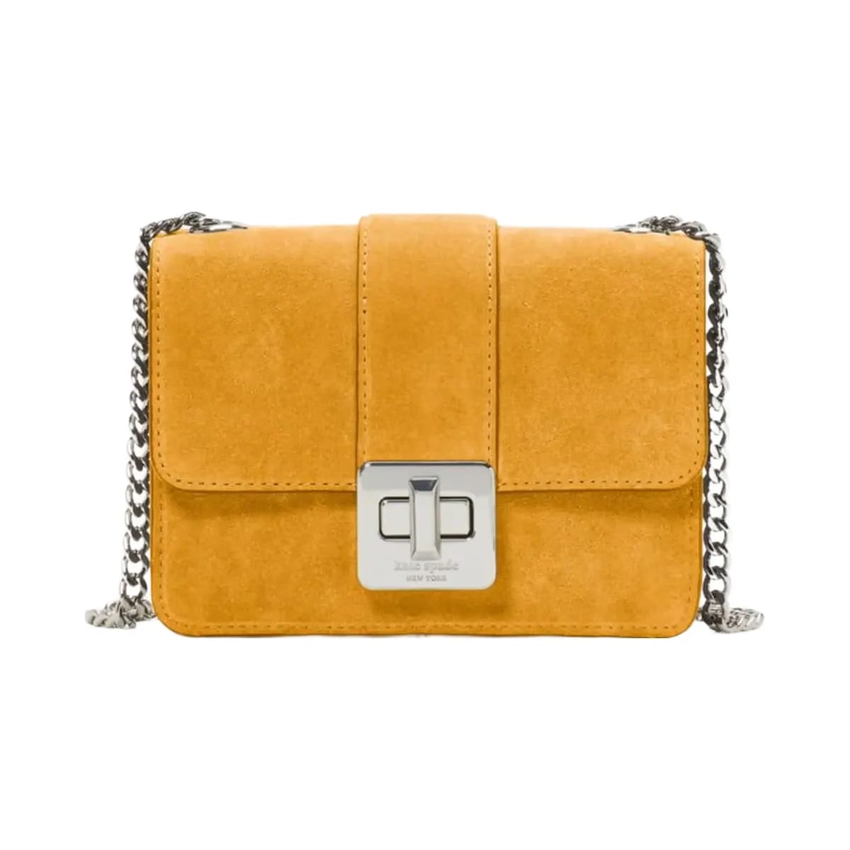 Kate Spade Phoebe Suede Turnlock Mini Flap Crossbody Squash Blossom