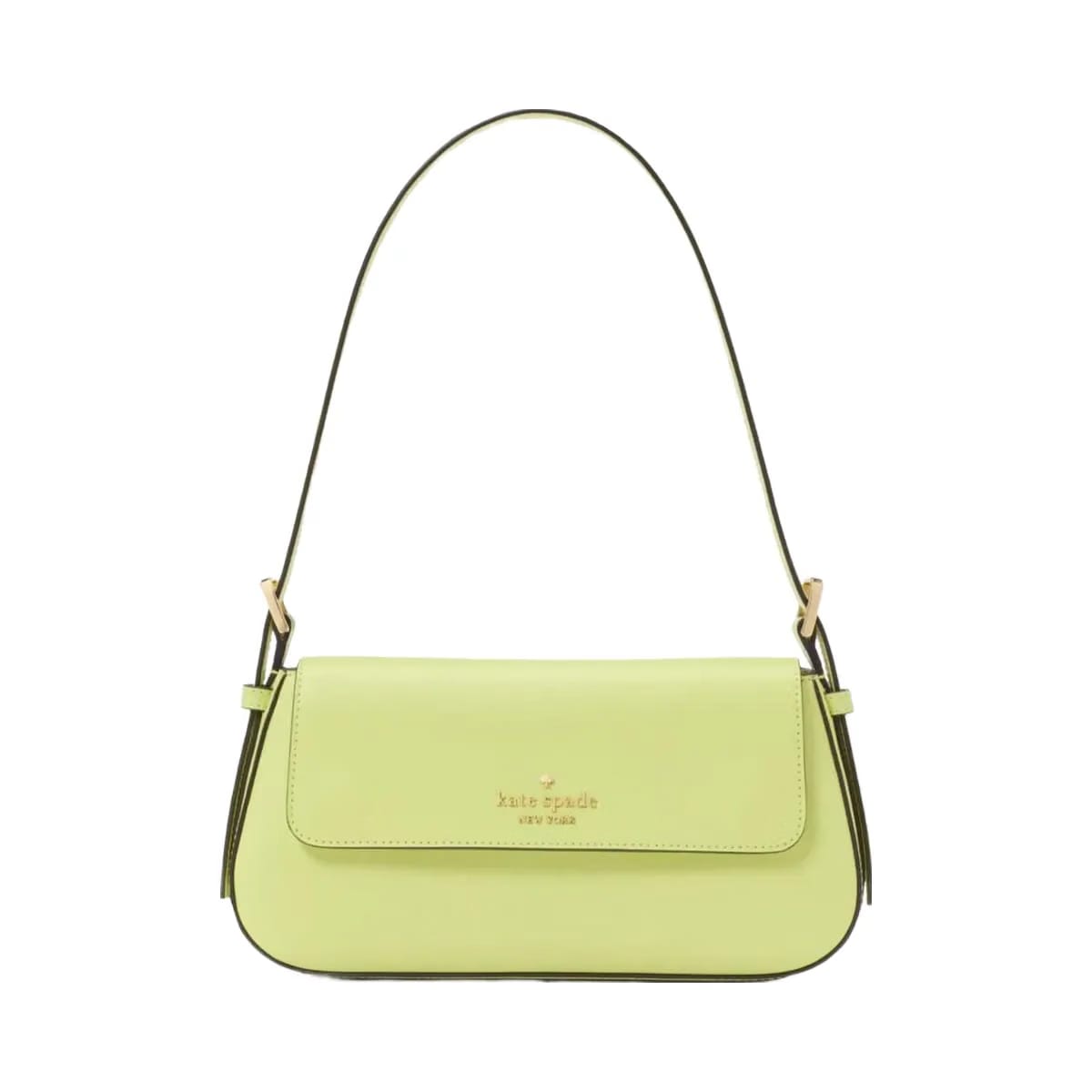 Kate Spade Madison Saffiano Leather Small Flap Shoulder Bag Lime Slushy