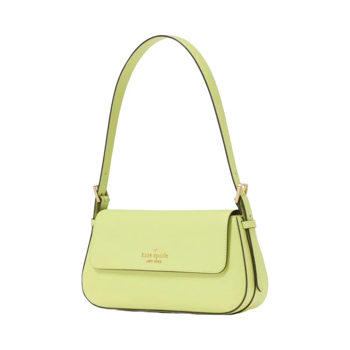 Kate Spade Madison Saffiano Leather Small Flap Shoulder Bag Lime Slushy